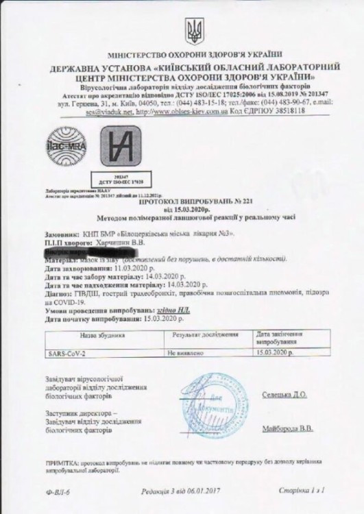 Прийшли результати тесту на коронавірус лідера "Другої ріки" Харчишина: "Не сподівайтеся..."